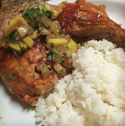 The Dish: Baked Chicken & Mango Salad