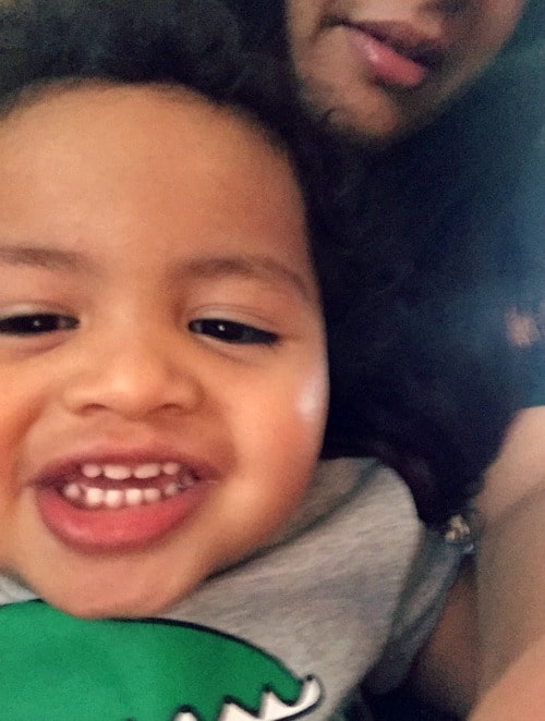 Joseph loves to grab my phone and run away with it. Here he is snapping a selfie after disconnecting my call. This is why I text so much. :)