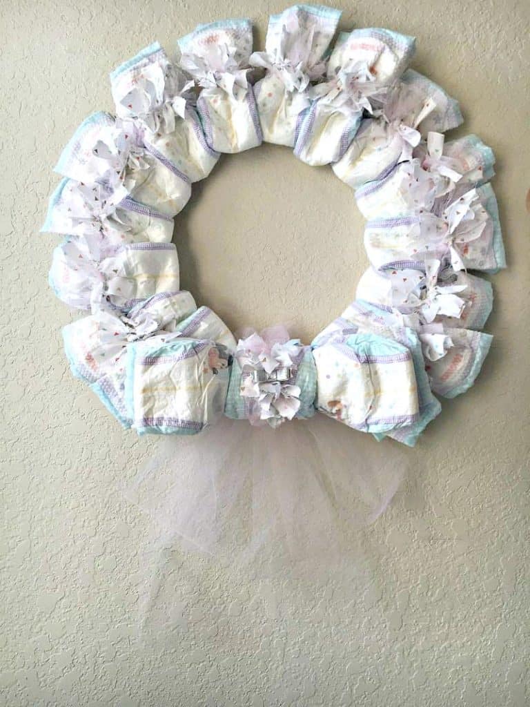 Diaper wreath for store girl