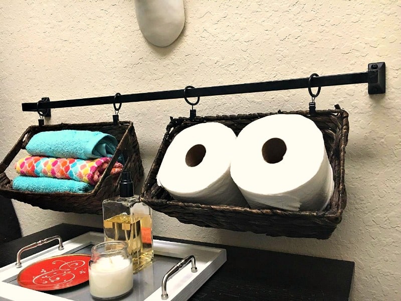 Basket that hangs from towel bar new arrivals