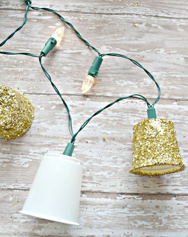 DIY Glitter K-Cup Lights