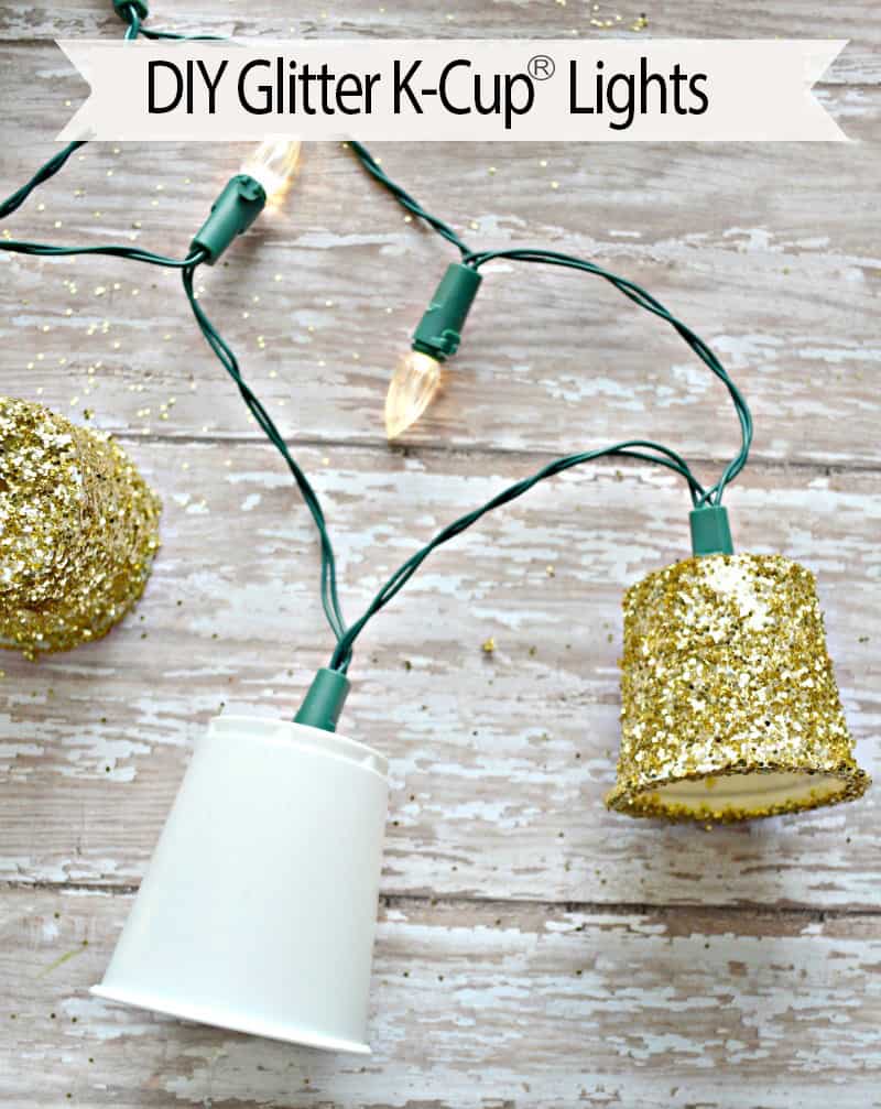 DIY Glitter K-Cup Lights