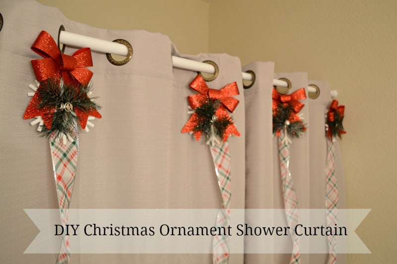 DIY Christmas Ornament Shower Curtain