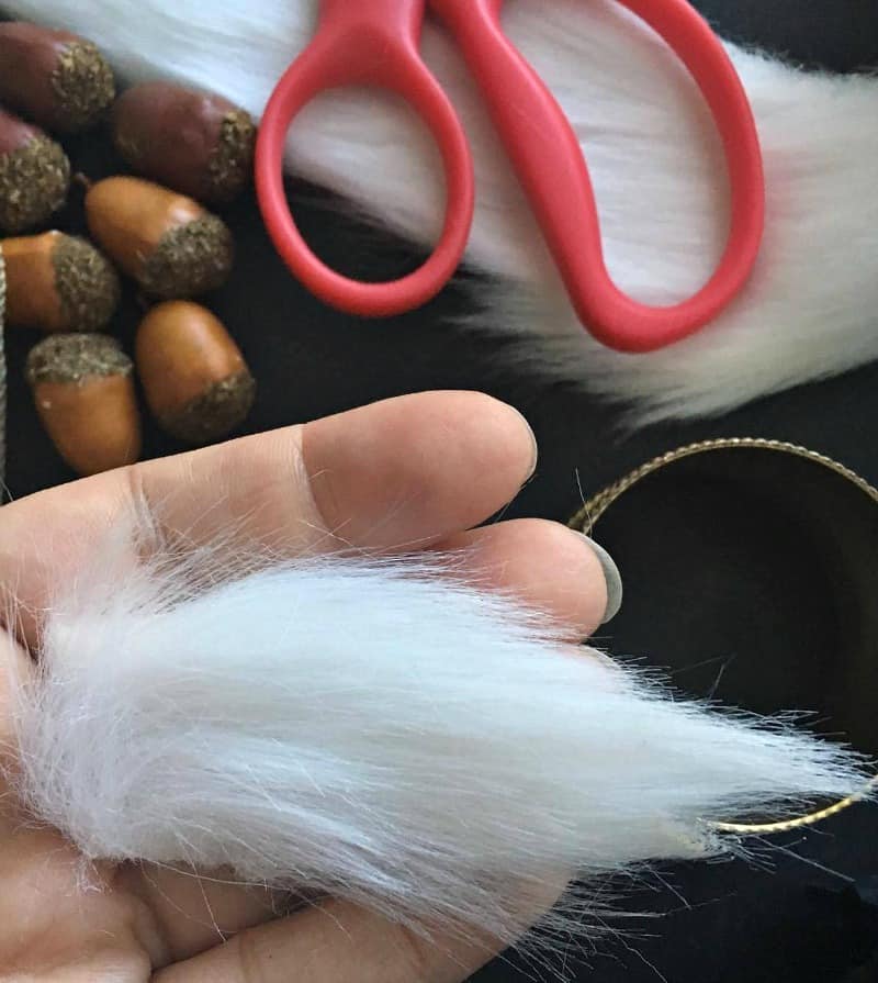 DIY Faux Fur Acorn Napkin Rings