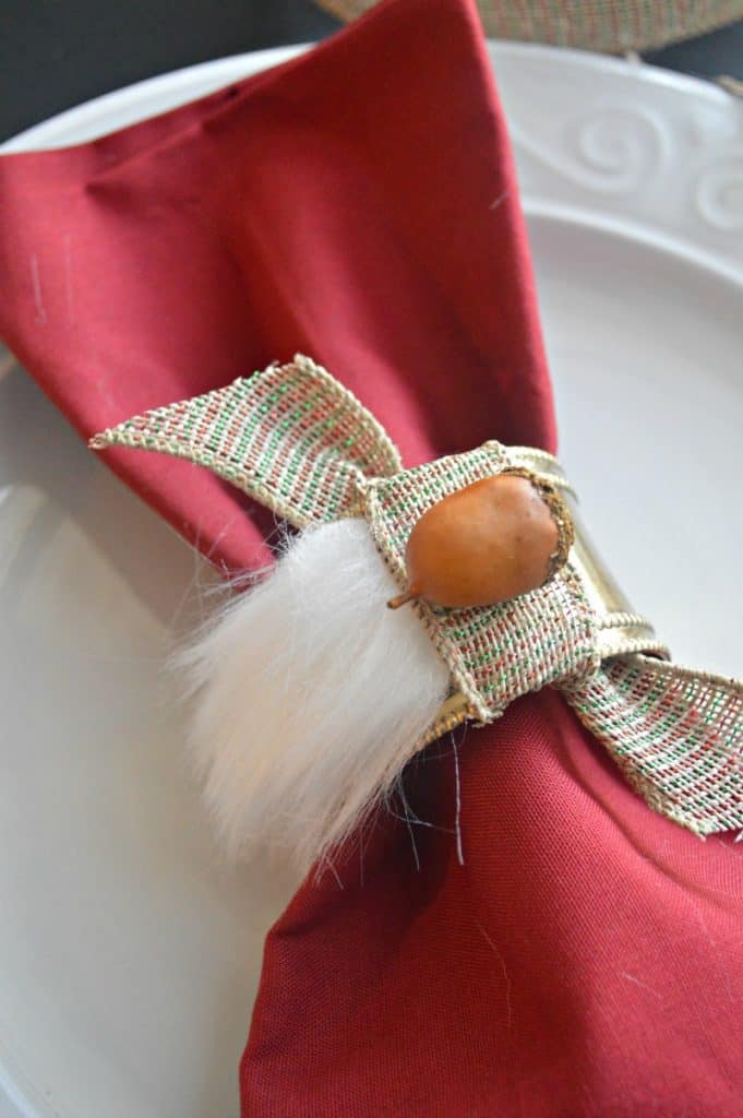 DIY Faux Fur Acorn Napkin Rings