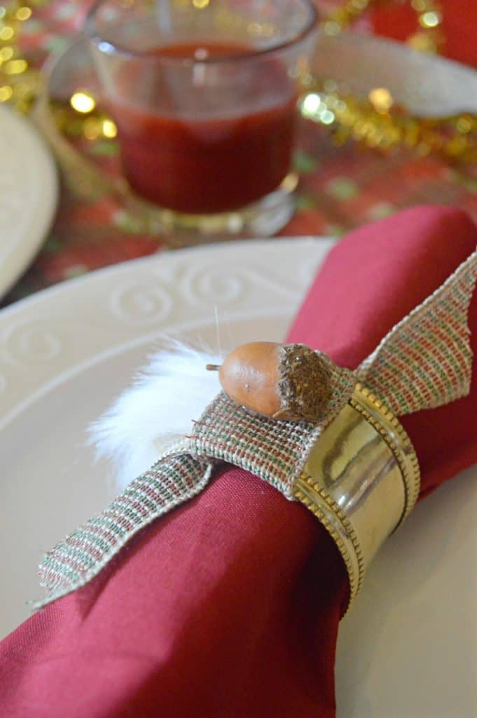 DIY Faux Fur Acorn Napkin Rings