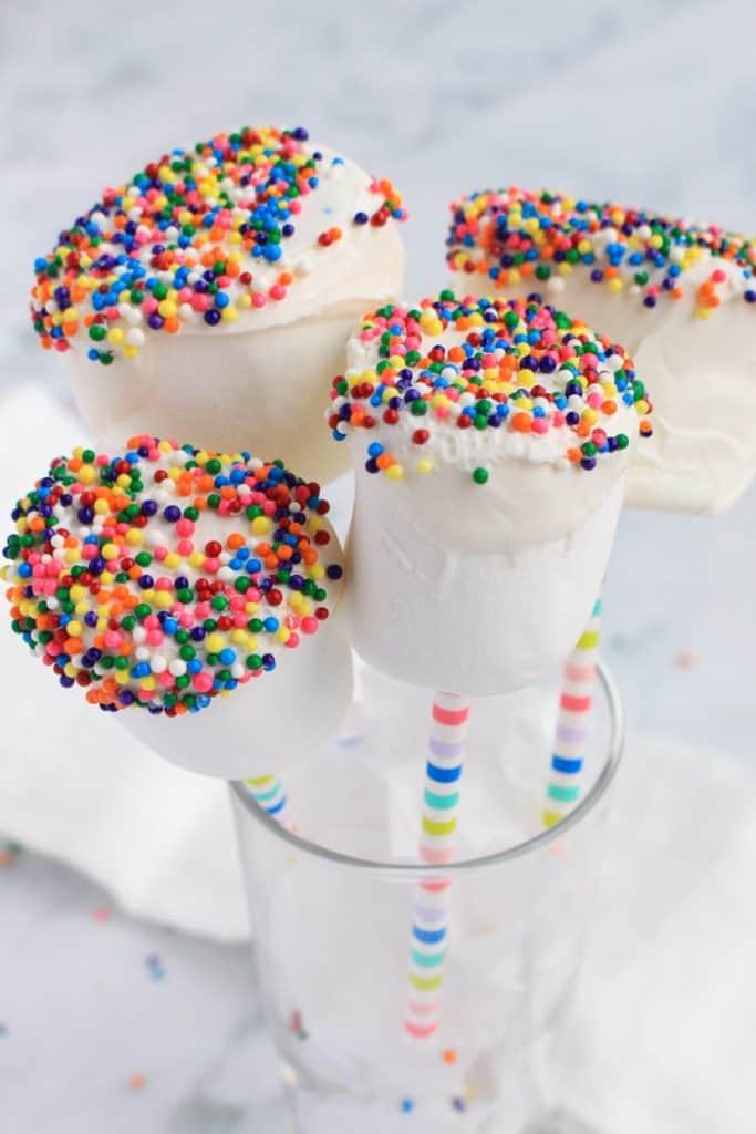 Sprinkle Covered Marshmallow Pops