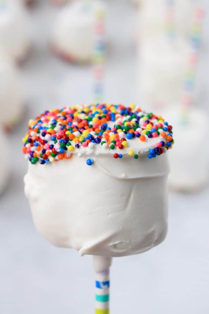 Sprinkle Covered Marshmallow Pops