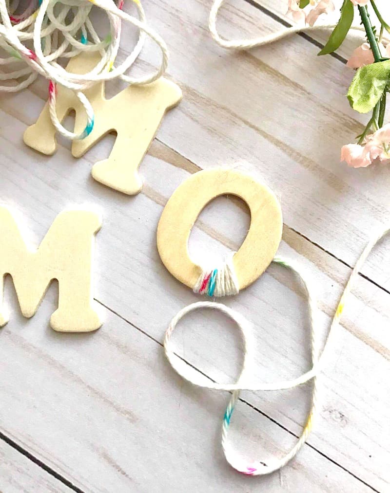 DIY Yarn Covered Letters For Mother's Day