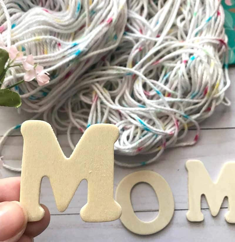 DIY Yarn Covered Letters For Mother's Day