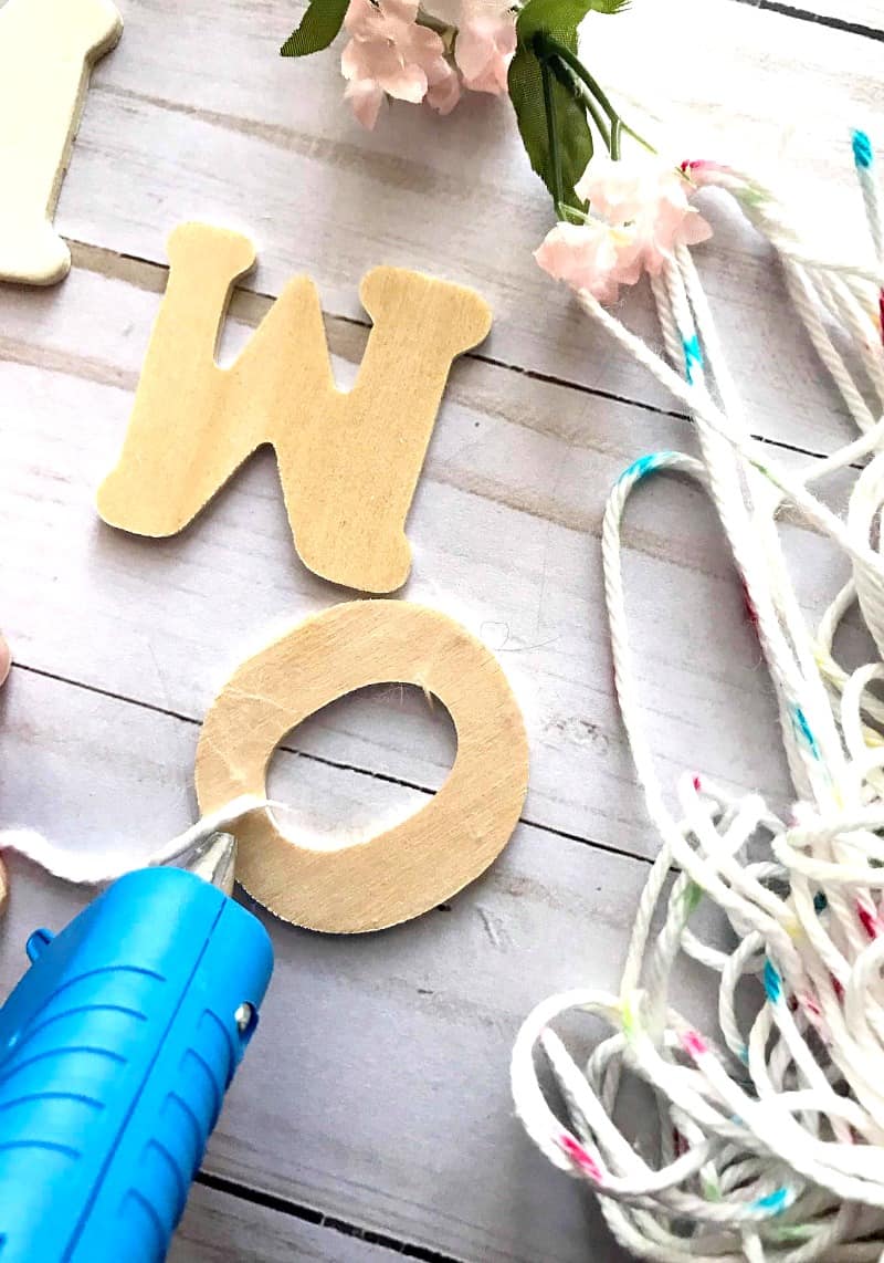 DIY Yarn Covered Letters For Mother's Day