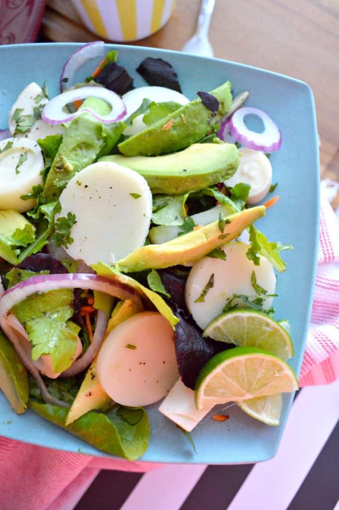 Hearts of Palm, Red Onion & Avocado Salad