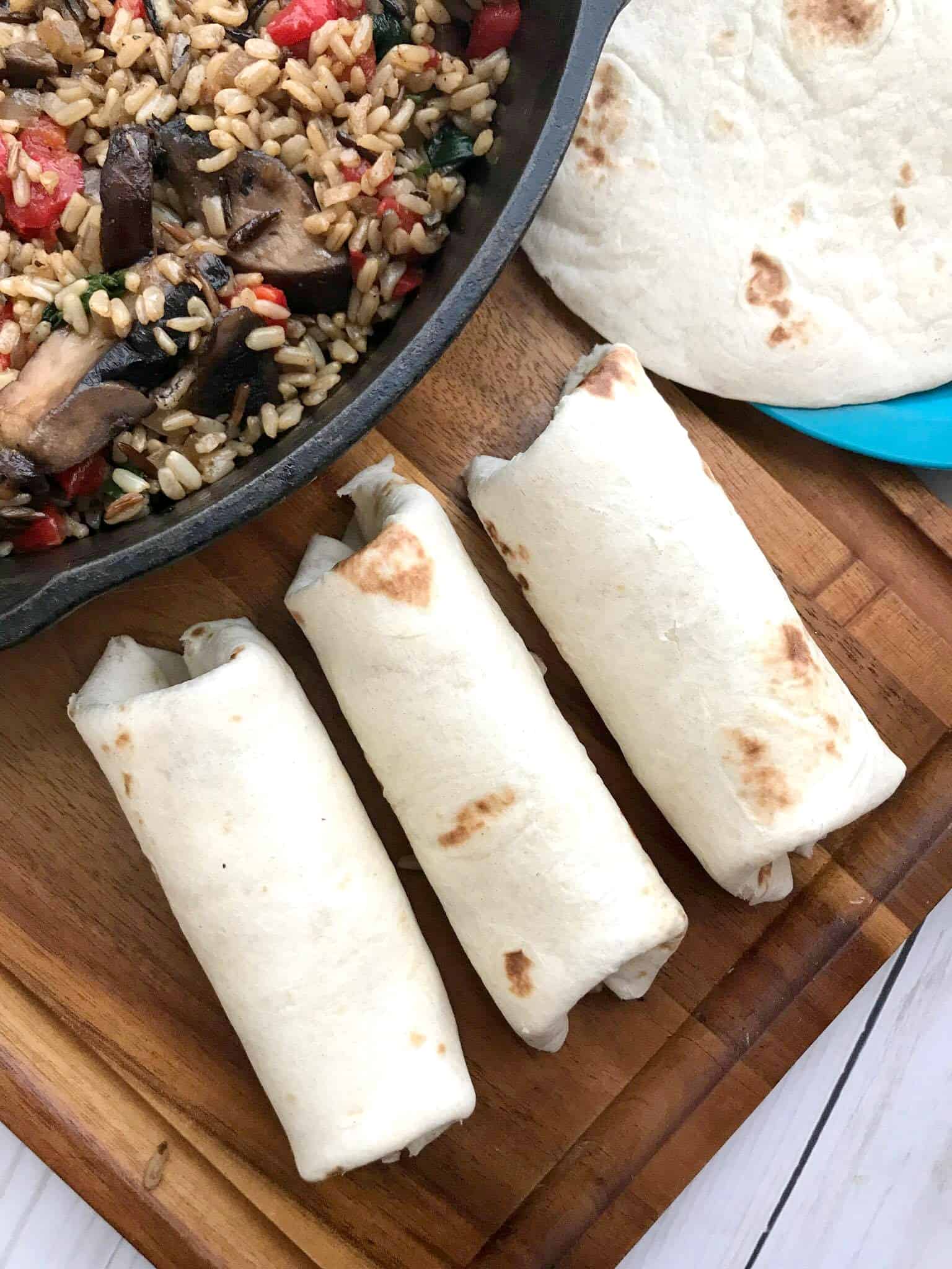 Mini Mushroom & Wild Rice Burrito + Jalapeño Cilantro Dipping Sauce