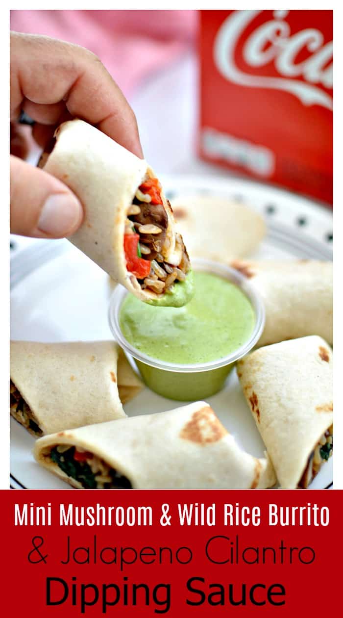 Mini Mushroom & Wild Rice Burrito + Jalapeño Cilantro Dipping Sauce