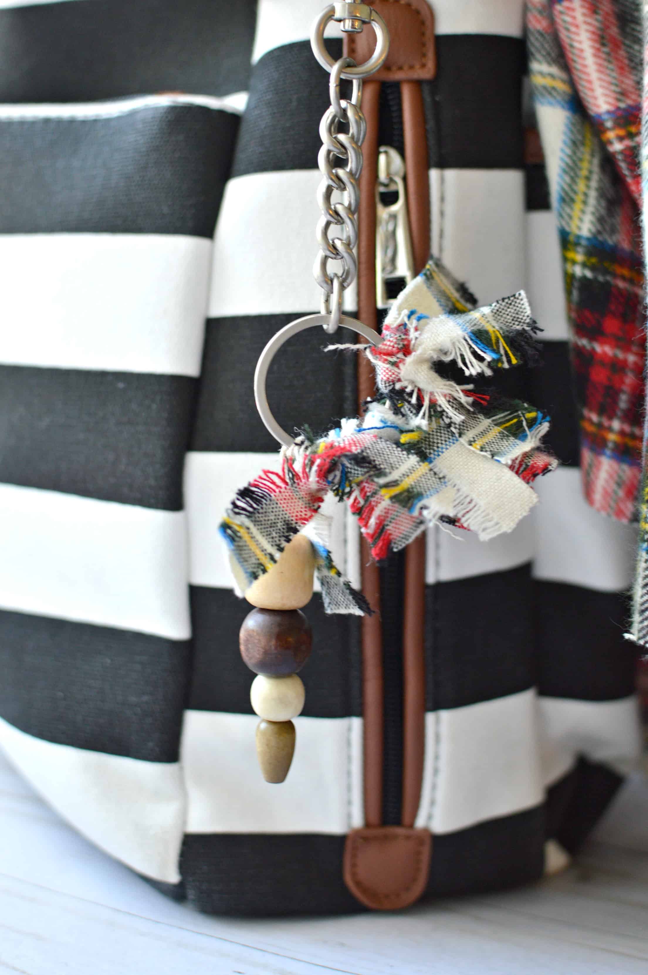 DIY Rag & Wooden Beads Keychain