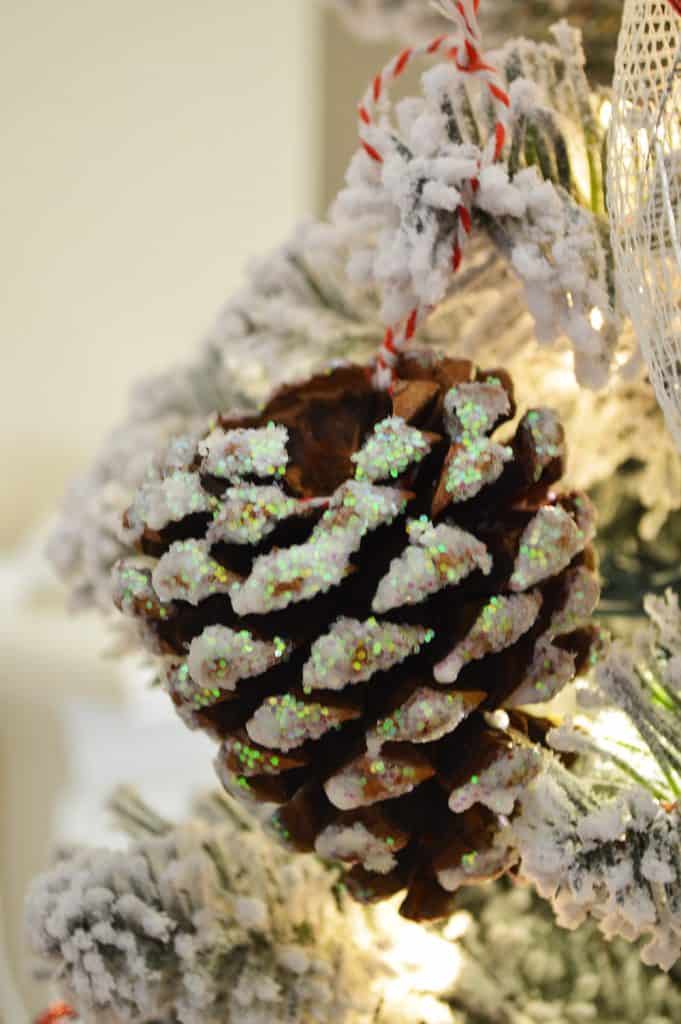 DIY Glitter Pine Cone Ornaments