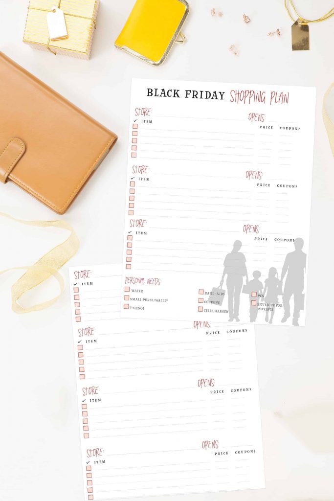 Free Black Friday Shopping Plan Printable