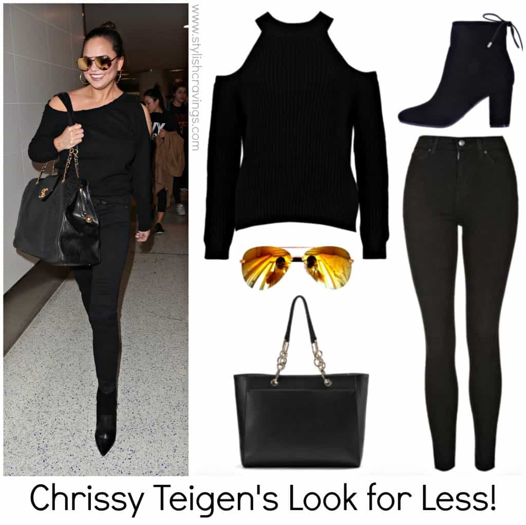 Chrissy Teigen's Cold Shoulder Sweater Look for Less!