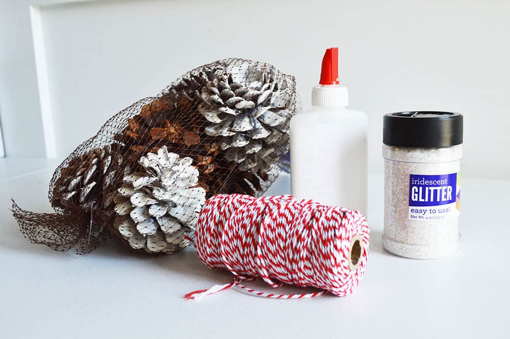 DIY Glitter Pine Cone Ornaments