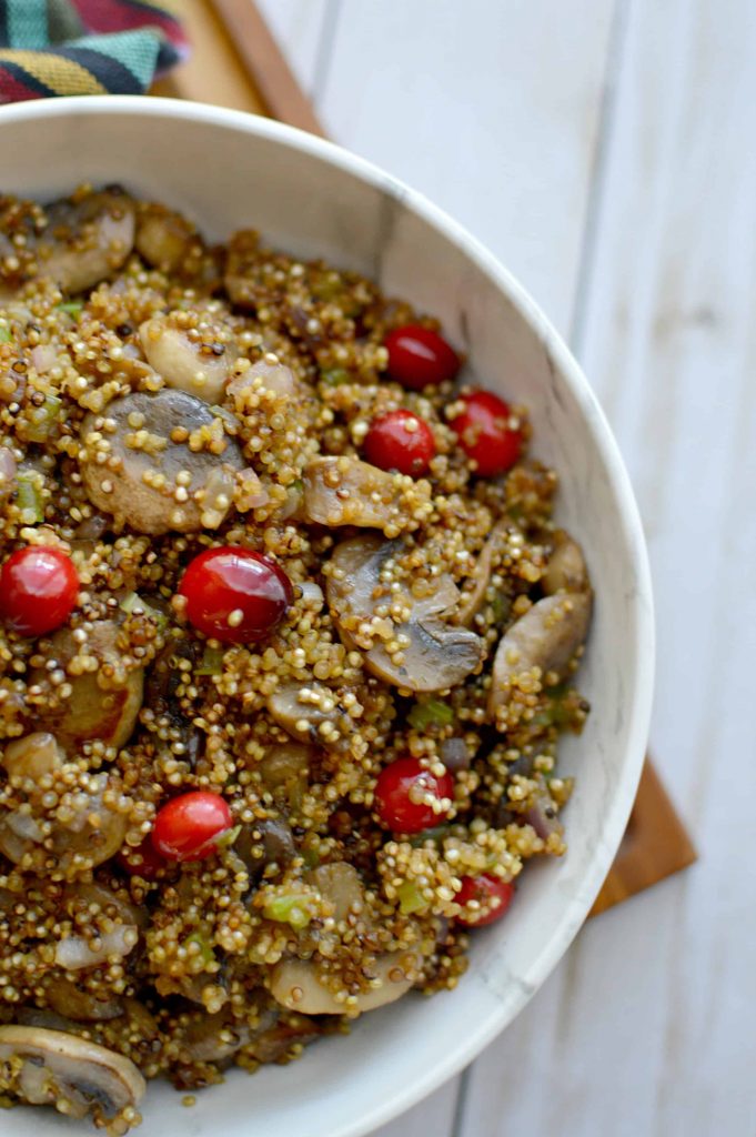 Cranberry & Mushroom Quinoa Stuffing 