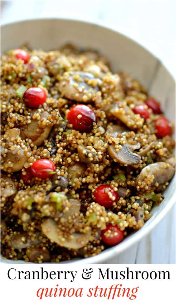 Cranberry & Mushroom Quinoa Stuffing - Stylish Cravings