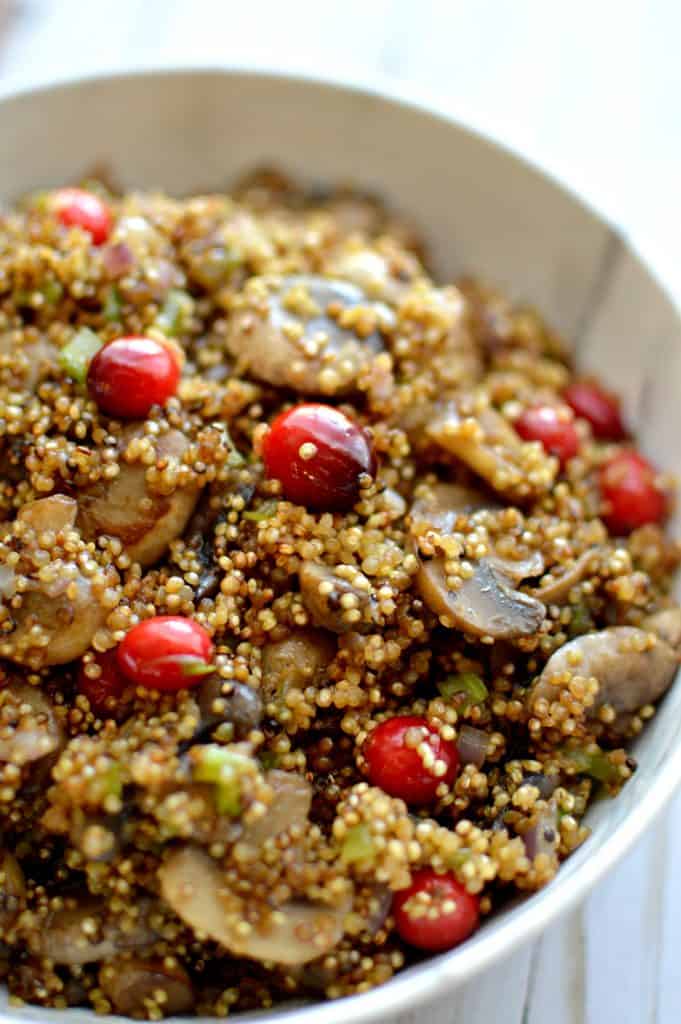 Cranberry & Mushroom Quinoa Stuffing 