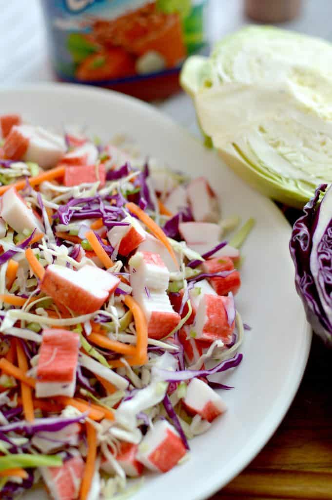 Crab Coleslaw Salad & Spicy Clamato Dressing