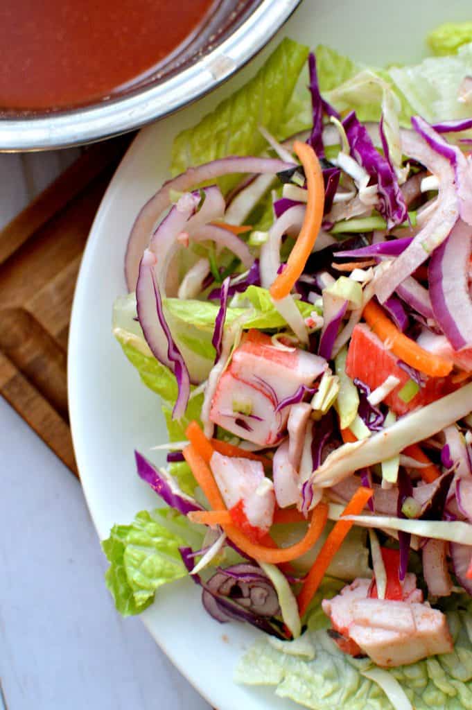 Crab Coleslaw Salad & Spicy Clamato Dressing