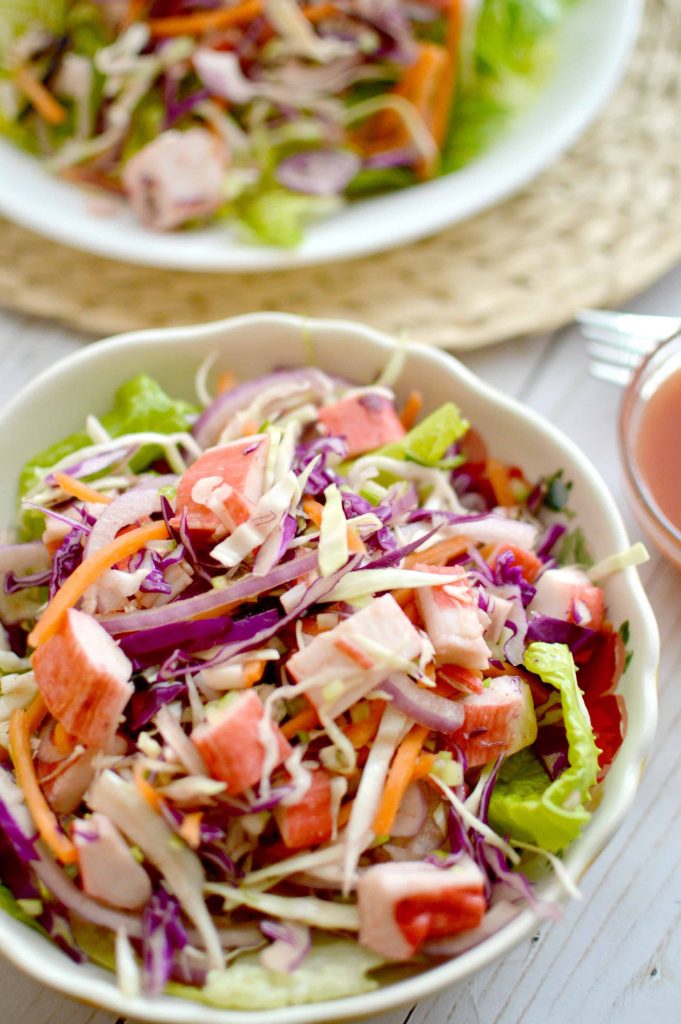 Crab Coleslaw Salad & Spicy Clamato Dressing