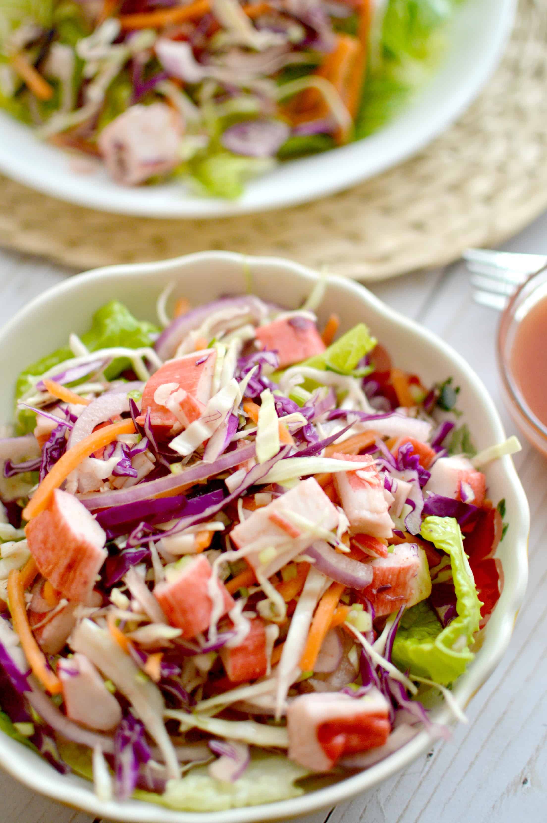 Crab Coleslaw Salad & Spicy Clamato Dressing Stylish Cravings