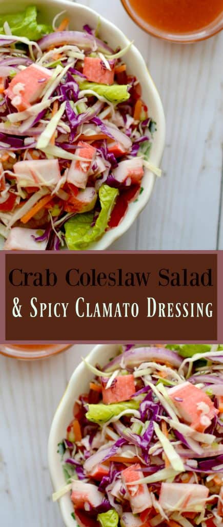 Crab Coleslaw Salad & Spicy Clamato Dressing