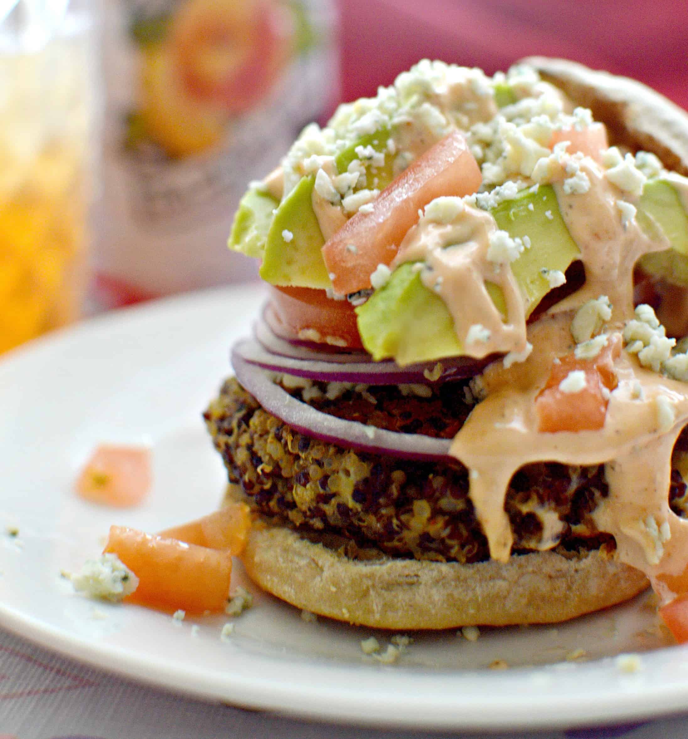 Blue Cheese & Avocado Quinoa Burger Stylish Cravings