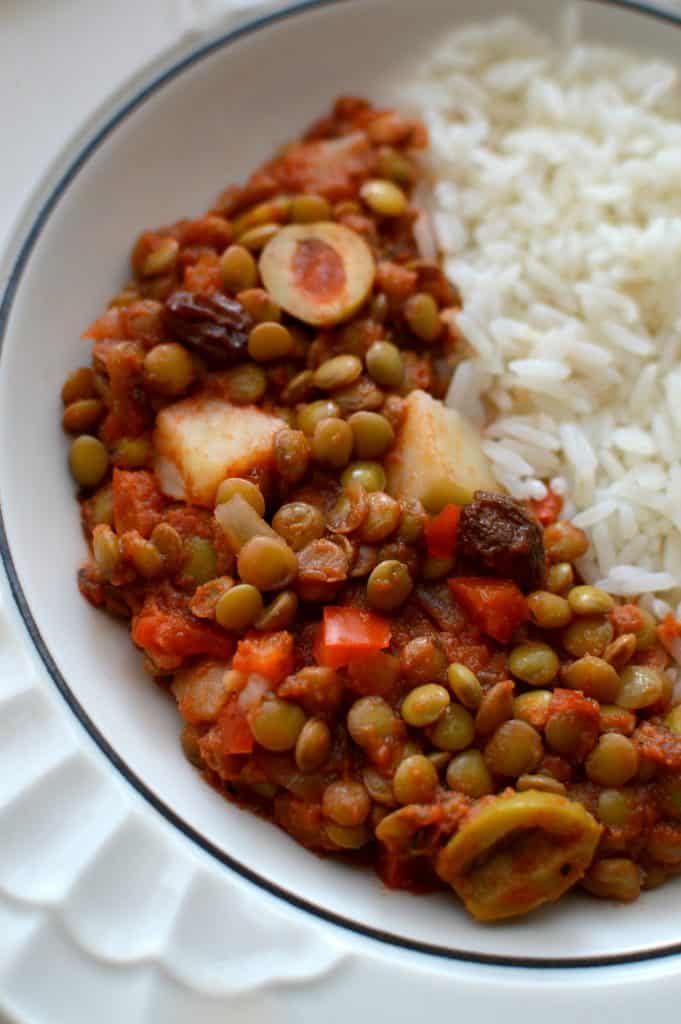 vegan picadillo made with lentils