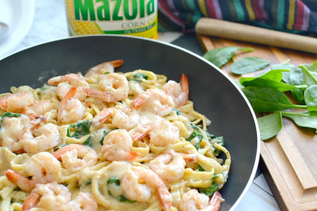 Skinny Cajun Shrimp Fettuccine Alfredo