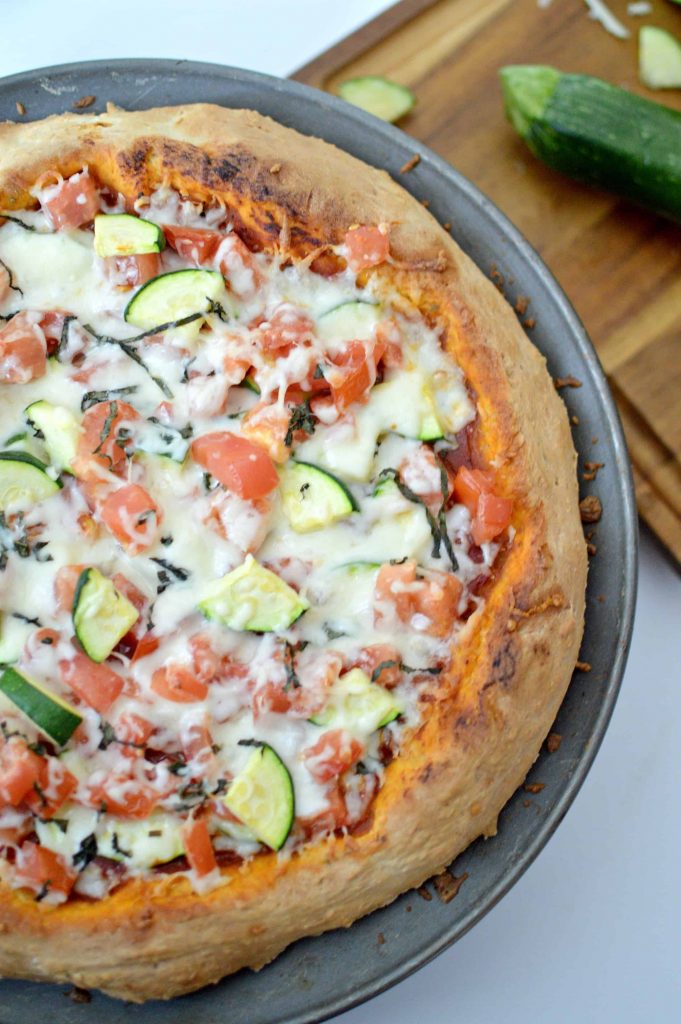 fresh tomato & zucchini family pizza