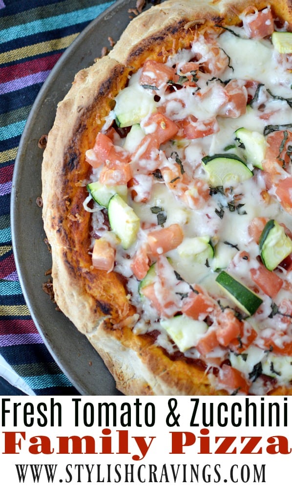 fresh tomato & zucchini family pizza 