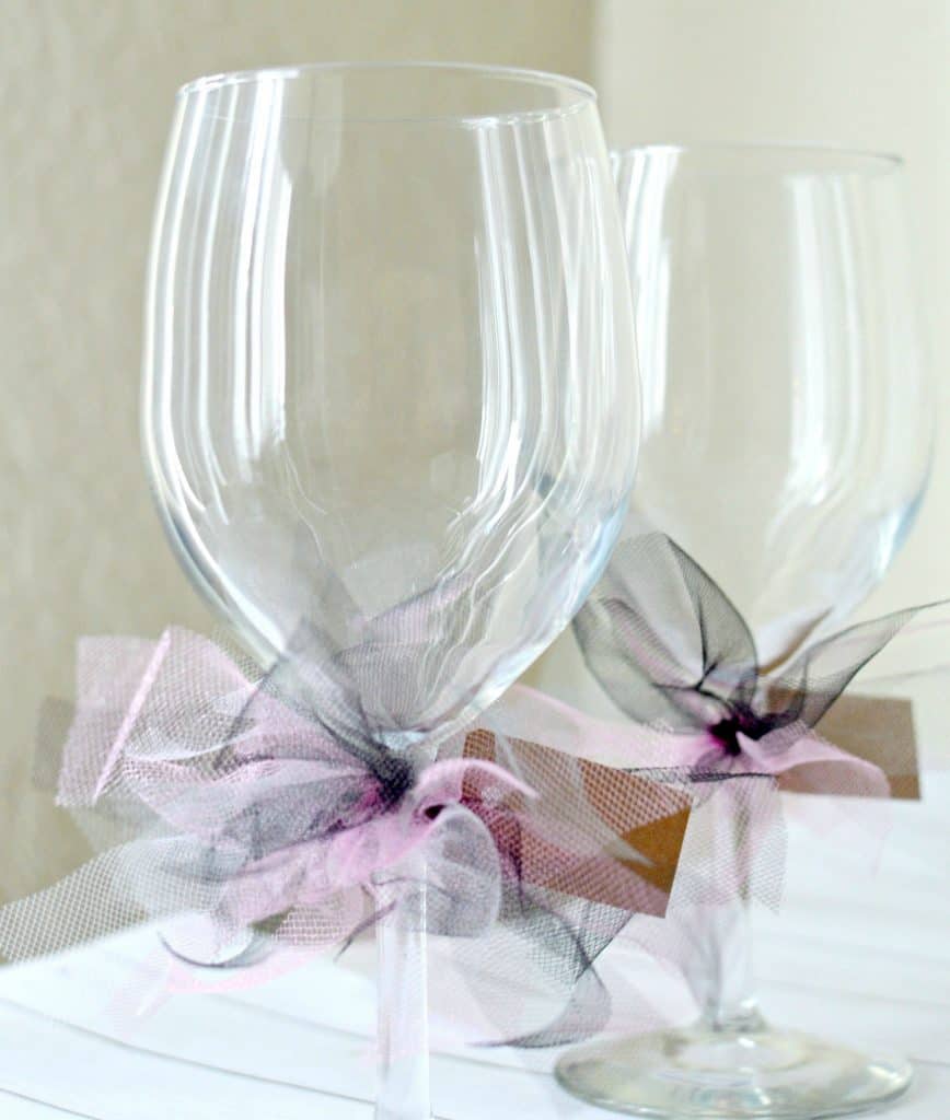 DIY Wine Glass Tutu Place Card Holders