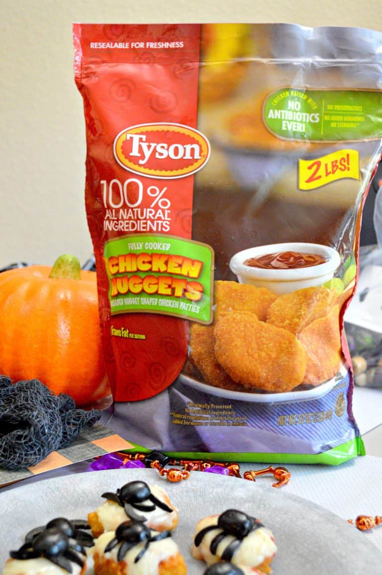 Tyson Halloween Nuggets
 4 Ingre nt Halloween Chicken Nug Spider Bites