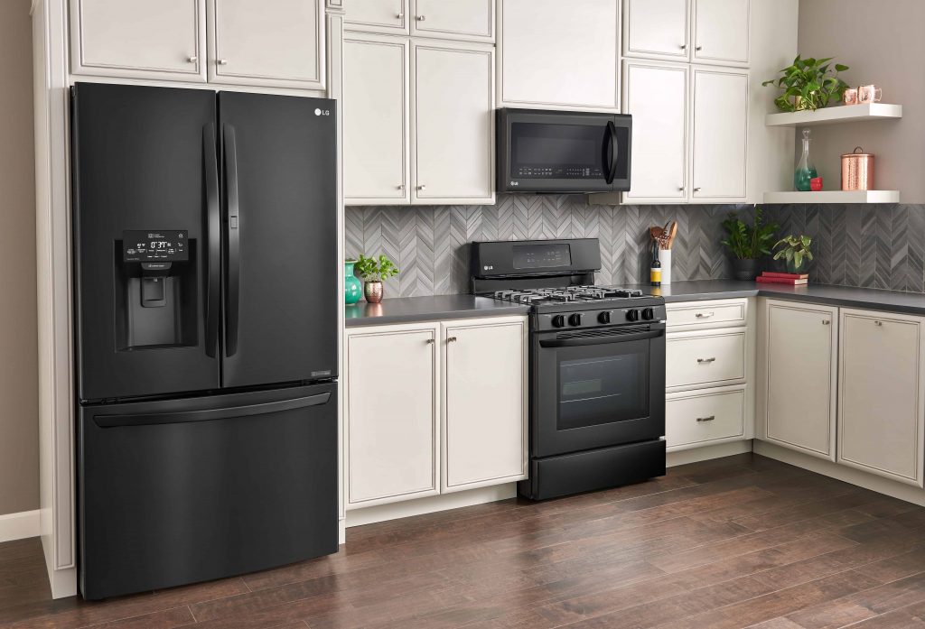 Sleek & Stylish LG Matte Black Kitchen