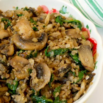 Low Carb Mushroom & Spinach Cauliflower Rice