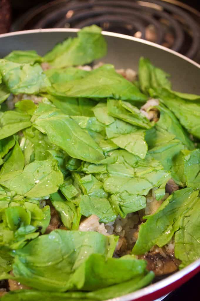 Toss in mushrooms and saute until cooked.