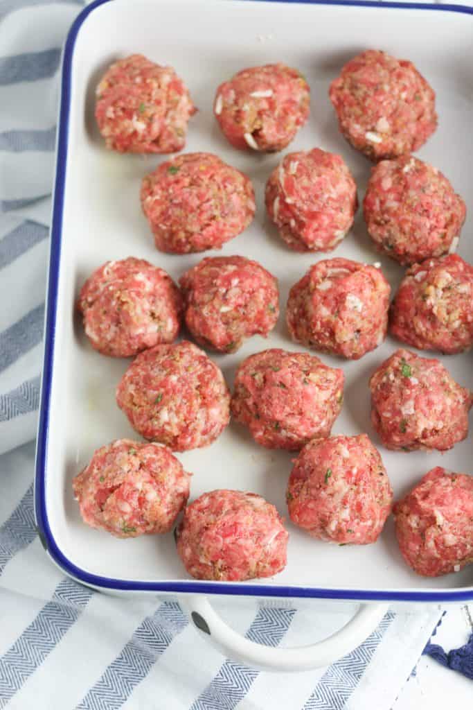 Low Carb Mozzarella Stuffed Meatballs