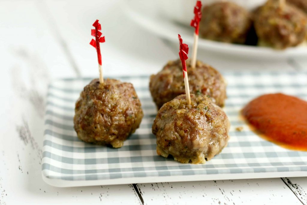 Low Carb Mozzarella Stuffed Meatballs