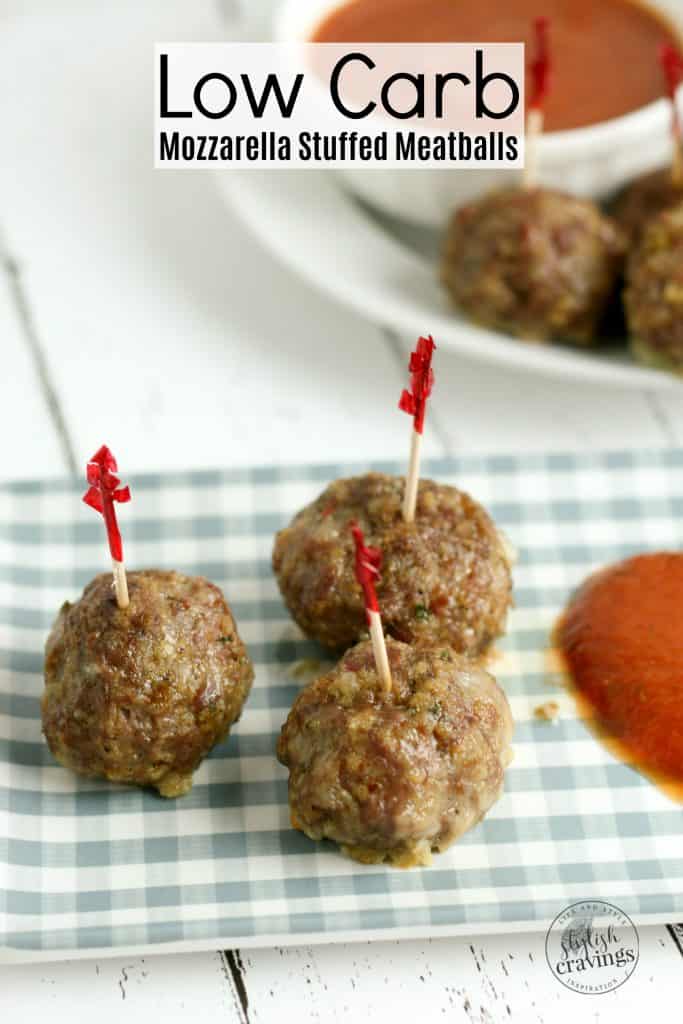 Low Carb Mozzarella Stuffed Meatballs