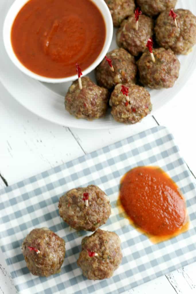 Low Carb Mozzarella Stuffed Meatballs