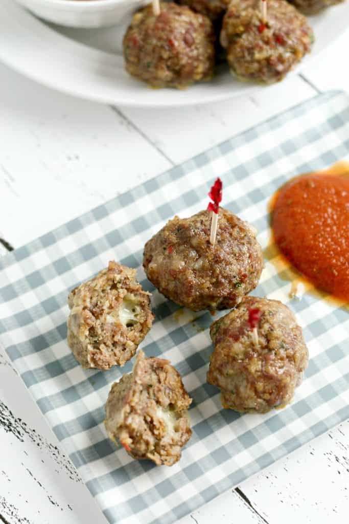 Low Carb Mozzarella Stuffed Meatballs  Stylish Cravings