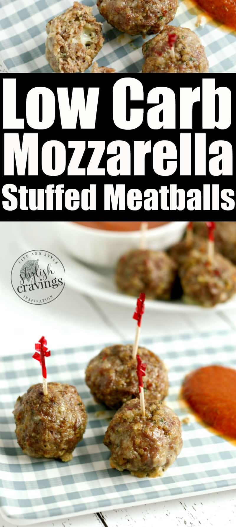 Low Carb Mozzarella Stuffed Meatballs