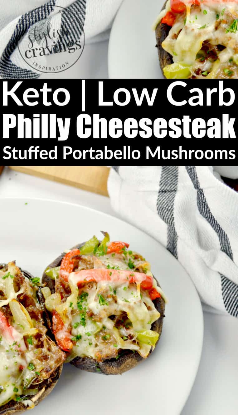 Philly cheesesteak Stuffed Portabello Mushrooms