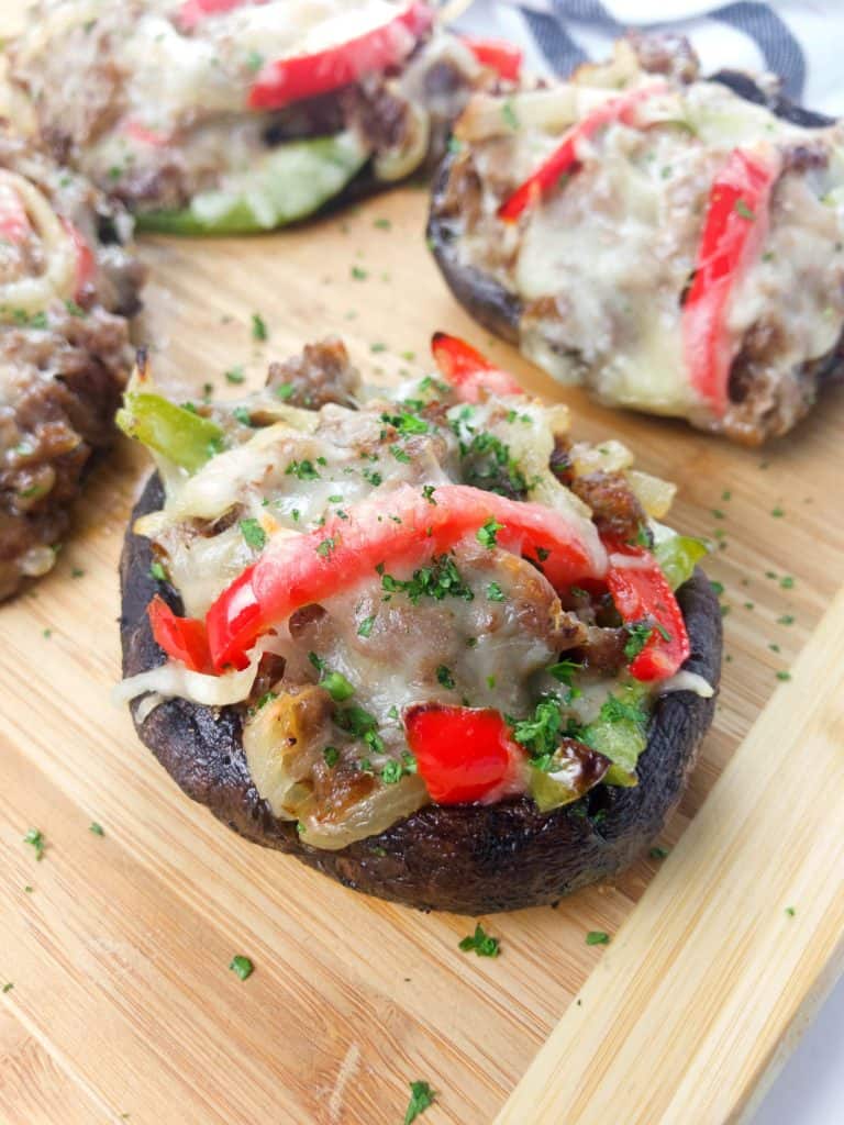 Cheesesteak Stuffed Portabello Mushrooms
