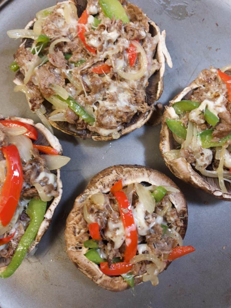 Cheesesteak Stuffed Portabello Mushrooms